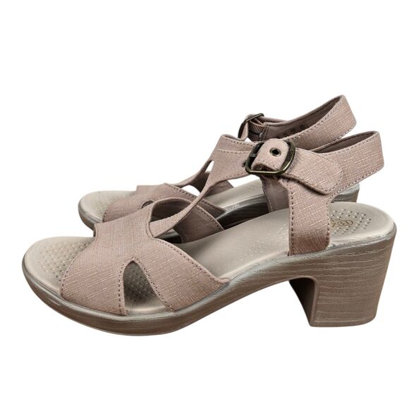 Bzees Everly Lifestride Biscotti Beige Sandal 7 M Buckle Strap Block Heel - Picture 5 of 12